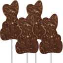 Fruidles Decorated Easter Bunny Big Chocolate Lollipop Holiday Treats, Milk Chocolate Double Crips, Pop Party Bag Fillers, Individually Wrapped, Kosher Certified Dairy, 3oz Chocolate Sucker (4-Pack)