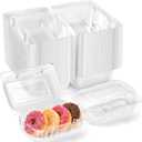 Zezzxu 40 Pack Clear Hinged Plastic Containers, Sturdy To Go Clamshell Food Containers with Lids, Disposable Take Out Boxes for Desserts Cake Slices Sandwich Salad Cookies (7.2 × 4.7 ×3 Inches)