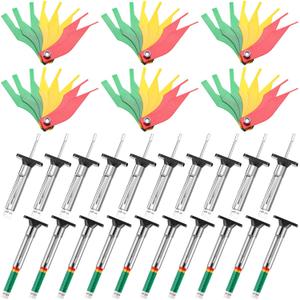 Tire Tread Depth Gauge Brake Lining Gauge Set Color Coded Tire Brake Lining Thickness Automotive Pad Measure Ruler Tool(30 Pcs)