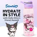 Silver Buffalo Sanrio Hello Kitty and Friends Kuromi Cherry Hearts Water Bottle with Screw-On Lid, 28 Ounces (27.1 Ounces)