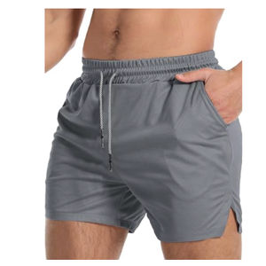 Aolesy Men's Gym Workout Shorts 5 Inch Lightweight Bodybuilding Athletic Shorts Running Training with Zipper Pockets & Towel Loop, 2XL