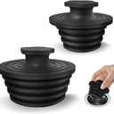 Bathtub Drain Stopper - 2 Pack Silicone Universal Shower Drain Cover, Tub Stopper Bathtub Drain for Bathroom, Tub, and Shower Drain - Easy Install Shower Drain (Black)