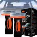 2PCS Glass Oil Film Remover for Car, Roll-On Glass Compound with Cleaning Board, Removes Oil Film & Smudges, Universal Anti-Rain Fog Brush Oil Film Remover for Car Windshields and Windows(100g)