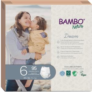 Bambo Nature Hypoallergenic Training Pants, Eco-Labelled Training Pants, Totally Chlorine-Free, Skin Friendly - Size 6 (95 Count)