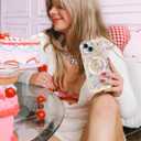 Toycamp for iPhone 15 Case - Compatible with Magsafe Aesthetic Cute Holographic i15 Case with Diamond Bling Lens Protector for Apple 15 Cover for Women Girls, Laser Butterfly