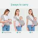 Baby Carrier - Ergonomic, Cozy and Lightweight Carrier for 0-36 Months, Effortless to Put On, Ideal for Hands-Free Parenting,Lightweight and Travel-Friendly Newborn Baby Carrier-Light Grey