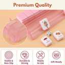 Pink Mahjong Racks with Pushers Set of 4, 18 inches Travel Acrylic Mahjong Tiles Racks with Bag, Mahjongs Cards, Dices, Wind Indicator, American Mahjongs Set Accessories, Gifts and Supplies, Large