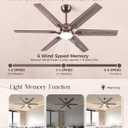 Minislak 52" Oil Rubbed Bronze Smart Ceiling Fan with Light via WiFi Alexa,6-Speeds Quiet DC Motor,Dimmable,Outdoor Antique Bronze Large Ceiling Fan for Living Room,Bedroom,Dual Finish 6 Blades