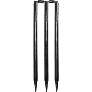 Cricket wickets with bails - Cricket Stumps Made of Wood, Set of 3 Stumps for Cricket with 2 bails, T20 Cricket Wicket, Cricket Stumps (Black)
