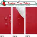 Hiasan Small Tablecloth for Square Tables - Waterproof and Spillproof Washable Fabric Table Cloth for Dining Room Kitchen Party (Red, 40 x 40 Inch)