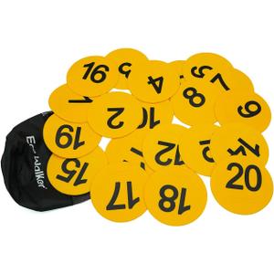 4inch Mini Floor Spot Markers for Classroom Preschool and Kindergarten (Set of 20pcs) (Yellow number 1-20)