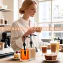 BIGIVACA Coffee Syrup Dispenser 16 oz 2 Pack,Clear Glass Syrup Bottle with 1/4oz Capacity Pump,Syrup Dispenser for Coffee Bar with Plastic Pump