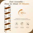 Industrial Bookshelf, Pipe Shelf Bookcase, 5 Tier, 30" Walnut, 30"L × 70"H