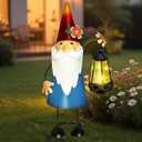 Solar Santa Claus Statue Garden Stake Lights forYard, Porch, Patio, Lawn, Solar Christmas Gnome Gifts for Women, Mothers Day, Christmas Housewarming
