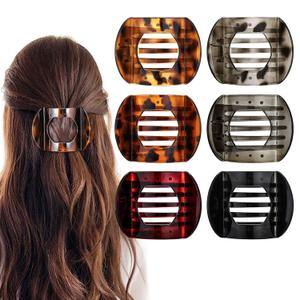 Obeoby 6 PCS Flat Hair Clips, Medium Flat Claw Clips French Hair Barrettes Accessories for Women Girls (Tortoiseshell) (Leopard)