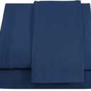Full XL 100% Cotton Jersey Knit Sheet Set - Extra-Soft, Breathable & Hypoallergenic - 15" Deep Pockets, 54" x 80" - Ideal for Extra Long Full Beds - 4PC Set (Full XL, Navy Blue)