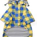 Dog rain Coat Waterproof Raincoat Puppy Jacket with Legs Buttons Zipper Hood Drawstring Fit for Yorkie Terrier Schnauzer Poodle Border Collie Labrador Golden Retriever 8lbs to 80lbs Yellow XL