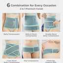 MOOIMOM Maternity Belt 2 in 1 Postpartum Belly Bands for Pregnant Women Pregnancy, Back Pain Relief, C Section Recovery, Waist Binder, Rayon Made with Bamboo Charcoal Fiber(Premium Gentle Mint, L)
