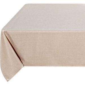 Fitable Faux Linen Tablecloth Square Wrinkle Resistant Fabric Neutral Table Cloth, Indoor Outdoor Table Cover for Kitchen Dining, Birthday Party, Farmhouse (Beige, 54 x 54 Inch)