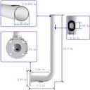 Pole Mount, Electronics Pole for Outside Home Antenna Installation, 15inch Length., White