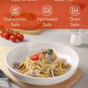 Sweese Large Salad Serving Bowls, 30 Ounce Porcelain White Pasta Plates Set of 6, 8.4 Inch Pasta Bowls for Dinner, Salad - Microwave Dishwasher