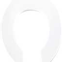 BEMIS 955SSCT Commercial Open Front Plastic Toilet Seat, Heavy Duty Industrial No Slam Seat without Lid, Secure Installation, Made in USA, Round, White