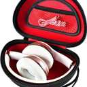 Hard Travel Case Compatible with Beats Solo 4, Studio Pro, Solo3, Studio3, Solo2, Solo Pro - Protective Storage Box with Mesh Pocket for Bluetooth Headphones Headset (Black+Inside Red)