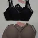 EasyBunny 2 Pack Wireless Jelly Bras for Women No Underwire Seamless Push Up Comfortable Tshirt Bralettes Everyday Bra(Mauve Nude & Black, Medium)