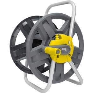 Water Hose Reel Cart, Holds 65-147 Ft of 5/8 Inch Hose, Wall Mounted Garden Hose Cart, Portable Hose Holder for Convenient Hose Storage and Watering (Yellow)