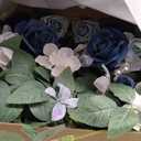 Ling's moment 2PCS Dusty Blue Artificial Floral Swags Centerpieces Wedding Flower Rose Garland Greenery Arrangements for Sweetheart Table Decor Backdrop Arch Flowers Wall Home Garden Decorations