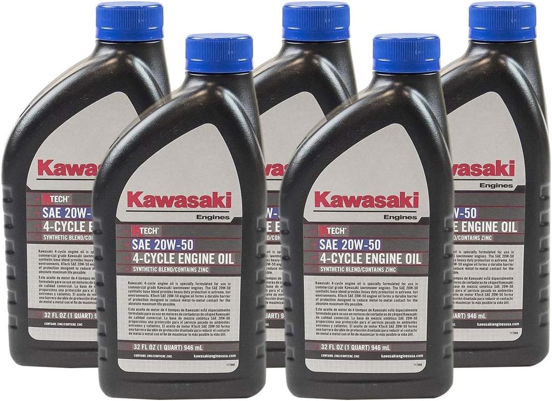 Pack of 5 Kawasaki 99969-6298 Genuine OEM K-Tech SAE 20W-50 4-Cycle Engine Oil
