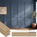 Nuanchu 5 Set 157.5 x 94.5 Inch MDF Board and Batten Wall Panel Kit Premade Wainscoting Panels Decorative Wall Molding Trim Slats Paintable Wainscoting Kit for DIY Home Bedroom Living Room Decor