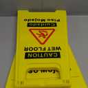 2 Pack Caution Wet Floor Sign, 17.5" Height, Bright Yellow, Double-Sided A-Frame Safety Caution Sign Commercial, Bilingual Caution Message