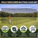 55'L x 11'W x 11'H Batting Cage Net 36 Ply PE Heavy Duty Baseball & Softball Batting Cage Netting Fully Enclosed Batting Cages for Backyard with Door (Net Only No Frame)