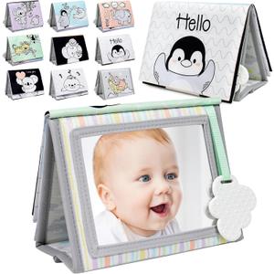 Dr.Rapeti Soft Tummy Time Book Baby Safe Mirror with Teether Crinkle Pages Tummy Time Mirror High Contrast Montessori Sensory Toy Tummy Time Toy for Newborn Baby Infant for 0+ Dr.Rapeti Soft Tummy Time Book Baby Safe Mirror with Teether Crinkle Pages Tummy Time Mirror High Contrast Montessori Sensory Toy Tummy Time Toy for Newborn Baby Infant for 0+