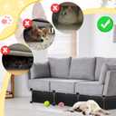 Under Couch Blockers for Pets, 6.7" Height-248 Length in Total Couch Blockers, Keep Dogs Off Couch Sofa, Durable Detachable Under Couch Toy Blocker with Strong Tape, Black