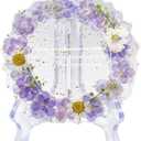 Thank You Gift Resin Floral Keepsake Plate Decor with Pressed Real Flowers (Purple & White) Teacher, Employee & Nurse Appreciation Keepsake