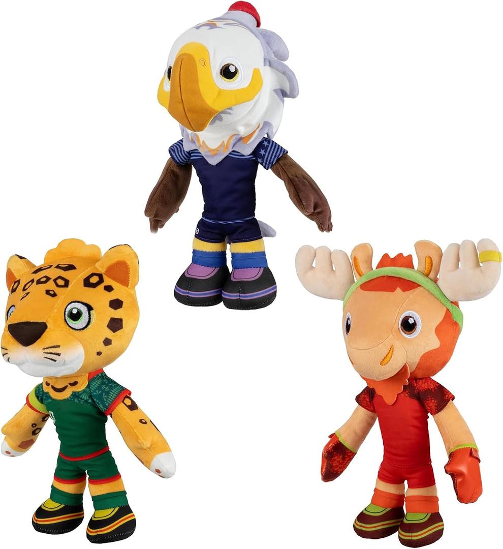 2026 World Cup Mascots Plush Toys Set, 8 Inch Soft Mascot Dolls, Gift for Fans, World Cup Merchandise（3PCS）
