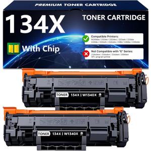 APRONE 134X Black Toner Cartridge with Chip Compatible for 134X W1340X Toner Cartridge to Work with M209dw 232dw 232dwc 233sdn 233dw 234dw 234sdw 236dw 236sdw Series Printer, 2-Pack