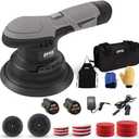 Cordless Car Buffer Polisher, SPTA Polisher with 2Pcs 12V Lithium Rechargeable Battery Brushless Polisher with Variable Speed, Portable Polisher with Polishing Pads Kit For Waxing