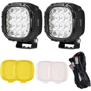 BIGLION.X 4 Inch Round Led Offroad Lights Pair 160W 18800LM Driving Spot Light Pods Super Bright Off Road Fog Lights with Wiring Harness 12V 24V for Pickup Trucks SUV UTV ATV