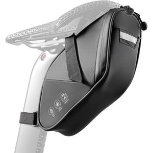 Bike Saddle Bag - Waterproof Bike Bag Under Seat, Durable 900D Cycling Pouch with Reflective Area & Tail Light Loop, Fits Road, Mountain