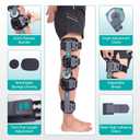 Hinged Knee Brace, ROM Adjustable Post Op Support for ACL MCL PCL Recovery, Professional Knee Immobilizer for Meniscus Tear, Arthritis and Injury Rehabilitation, Universal Size for Left and Right Leg, One Size