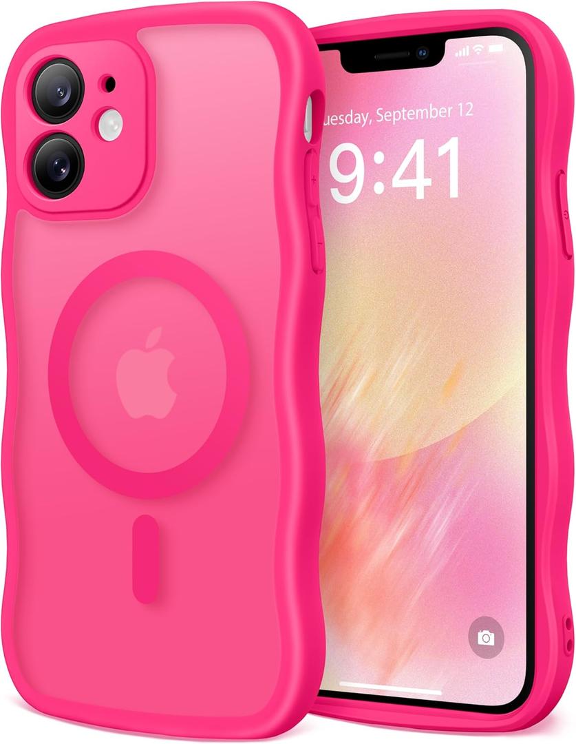 CAPRARO Cute for iPhone 11 Case, Compatible with MagSafe Hot Pink