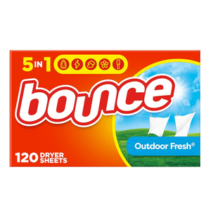Bounce Dryer Sheets Laundry Fabric Softener, Outdoor Fresh Scent, 120 Count