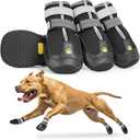 LUCKYPAW Dog Shoes for Large Medium Dogs, Breathable Dog Boots for Hot Pavement, Paw Protectors for Summer Walking Hiking Winter Snow Outdoor, Non Slip Reflective Booties for Hardwood Floor (Black, 5)