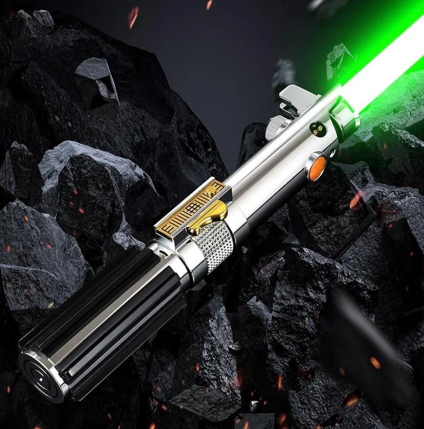 RGB Dueling Lightsaber, Motion Control 39 Sets Sound Effects and 12 Colors Change, Smooth Swing Metal Handle Light Saber for Adults Cosplay Gifts (RGB)