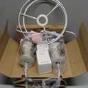 Vintage Table Lamp for Living Room Bedroom, 18.5" Farmhouse Bedside Lamps Nightstand Lamp Set of 2, Table Lamps with Oatmeal Linen Lamp Shades, 2 LED Bulbs Included, White Stripe