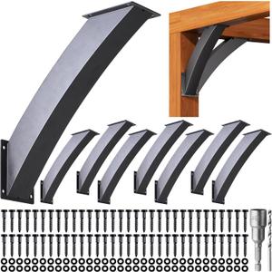 Heavy Duty 45 Degree Angle Support Bracket 4"4" (Actual: 3.2"3.2") Wood Beam Support Hardware Degree Post Bracket for Gazebos Pagola Porches 8Pcs