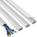 Delamu Grey Cord Hider, 56.7in Grey Cord Covers for Wires on Wall, Cable Hider Wire Covers for 2-3 Cords, Wire Hiders for TV on Wall, Easier Setup Cable Cover to Hide TV Wires, 4X L14.2 W0.94 H0.47in